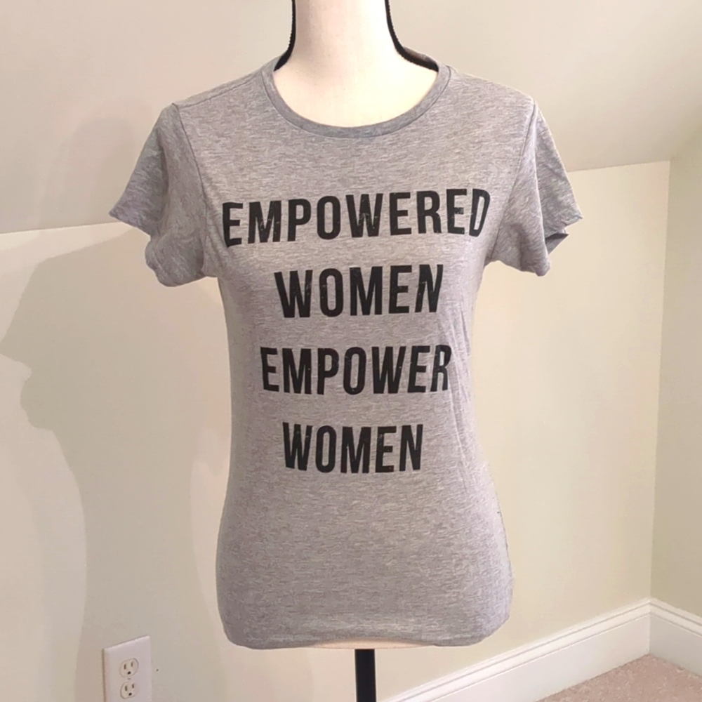 Graphic T-shirt, Empowered Woman Slogan, Size S